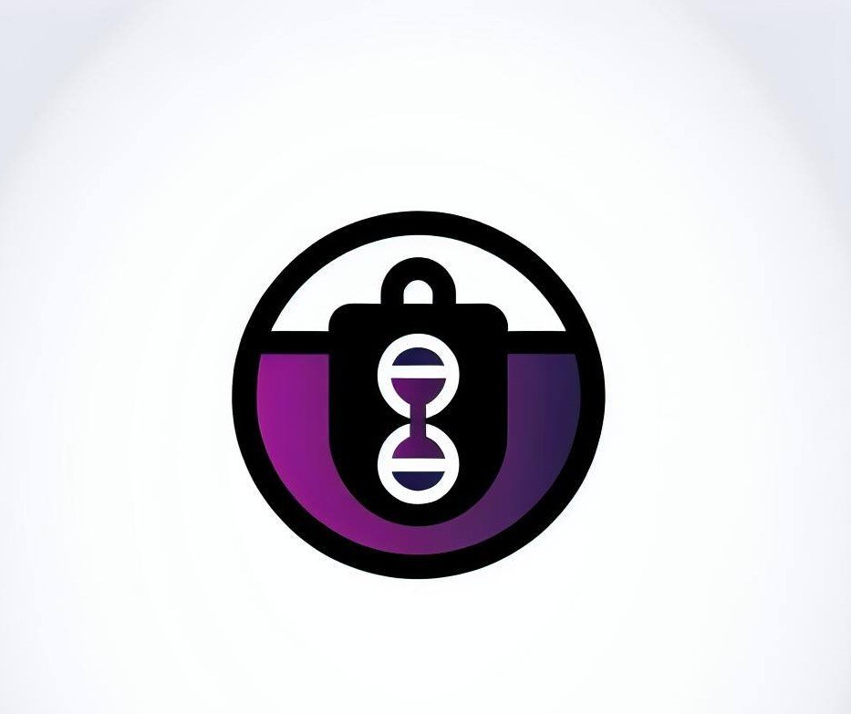 A security icon, very simple, black, purple colors, white background, no shadow in the background, shows that time is ticking,-1